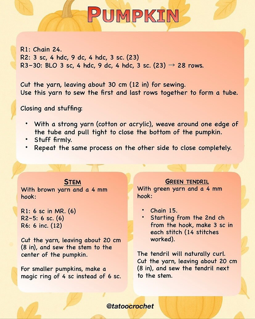 Crochet Your Own Pumpkin with This Free Pattern by TatooCrochet