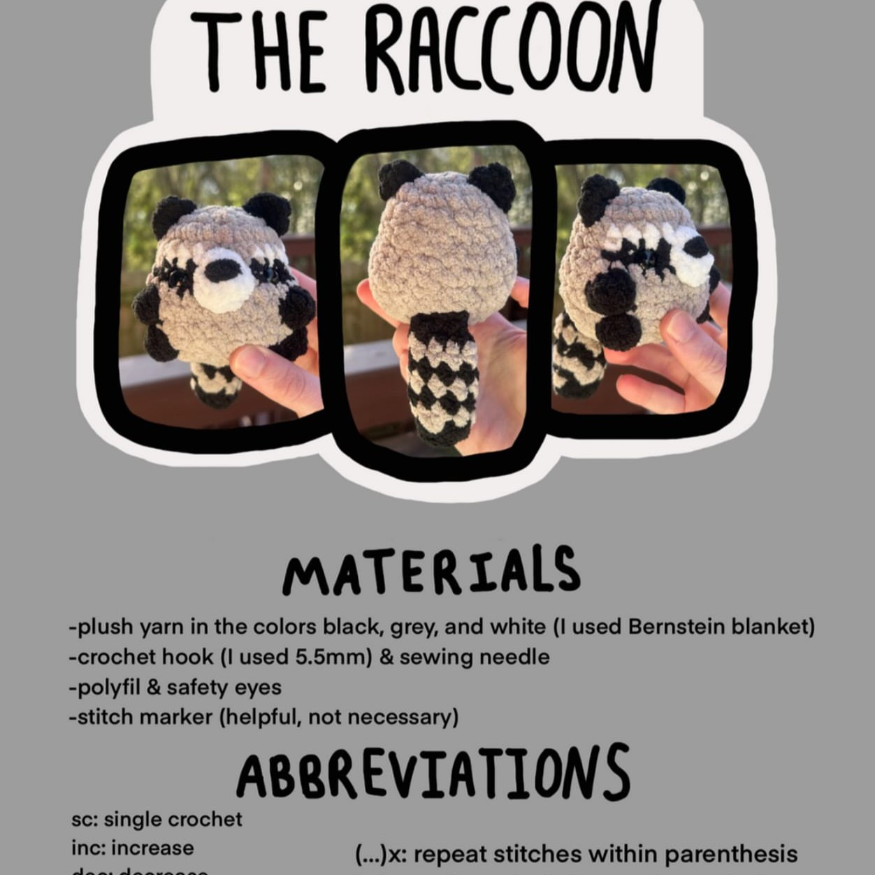 Crochet Your Own Rocky the Raccoon with This Free Pattern