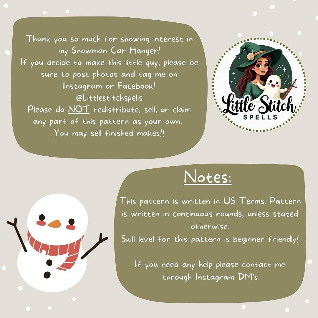 Crochet Your Own Snowman Car Hanger with This Free Pattern