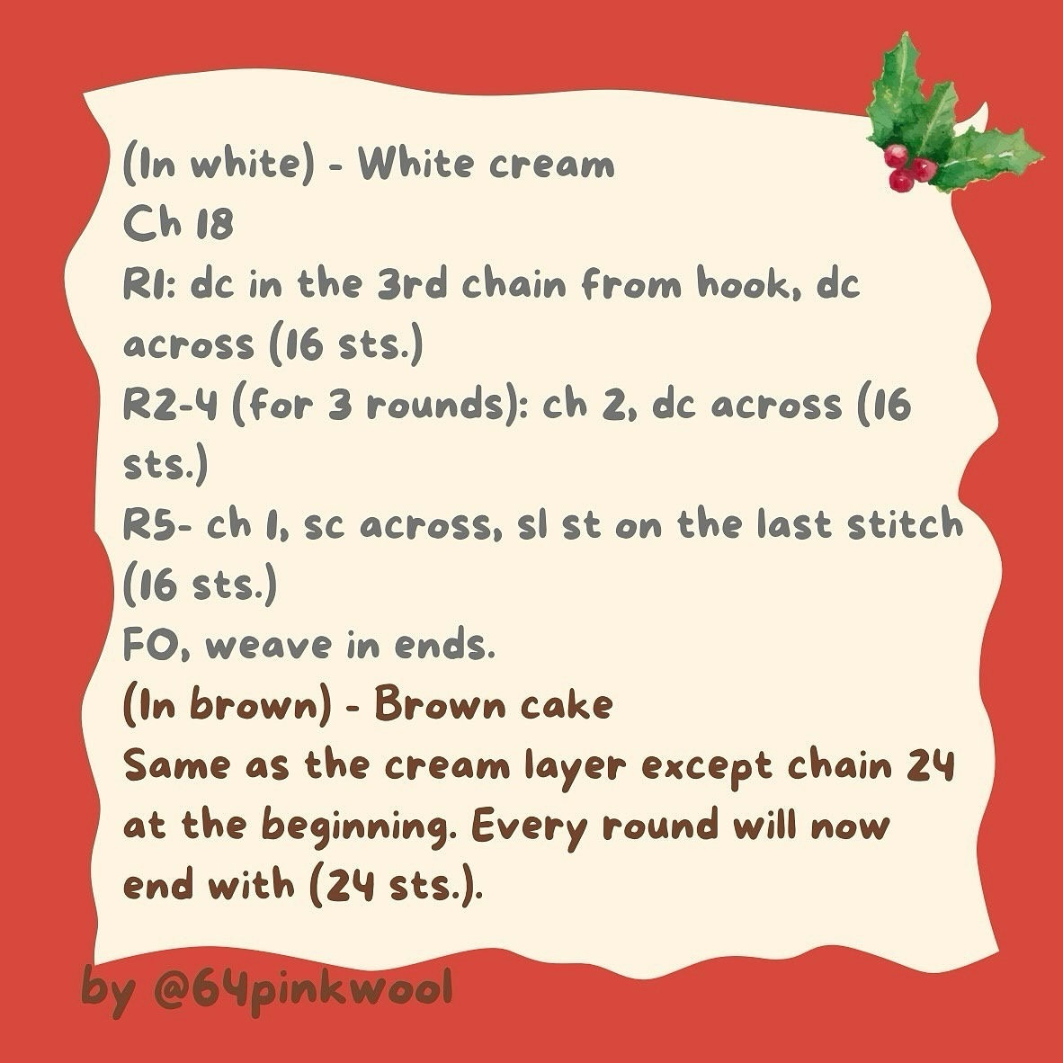 Crochet Yule Log Pattern - Festive Holiday Decoration Tutorial