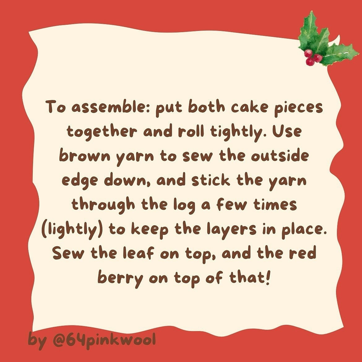 Crochet Yule Log Pattern - Festive Holiday Decoration Tutorial