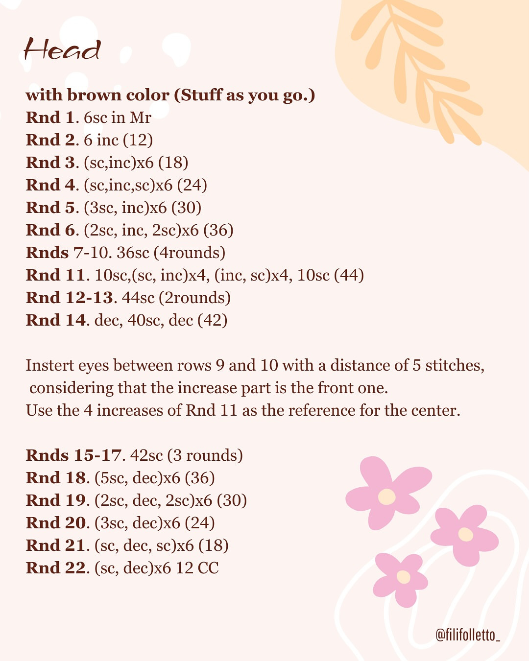 Cute Amigurumi Bear with Flower Free Crochet Pattern