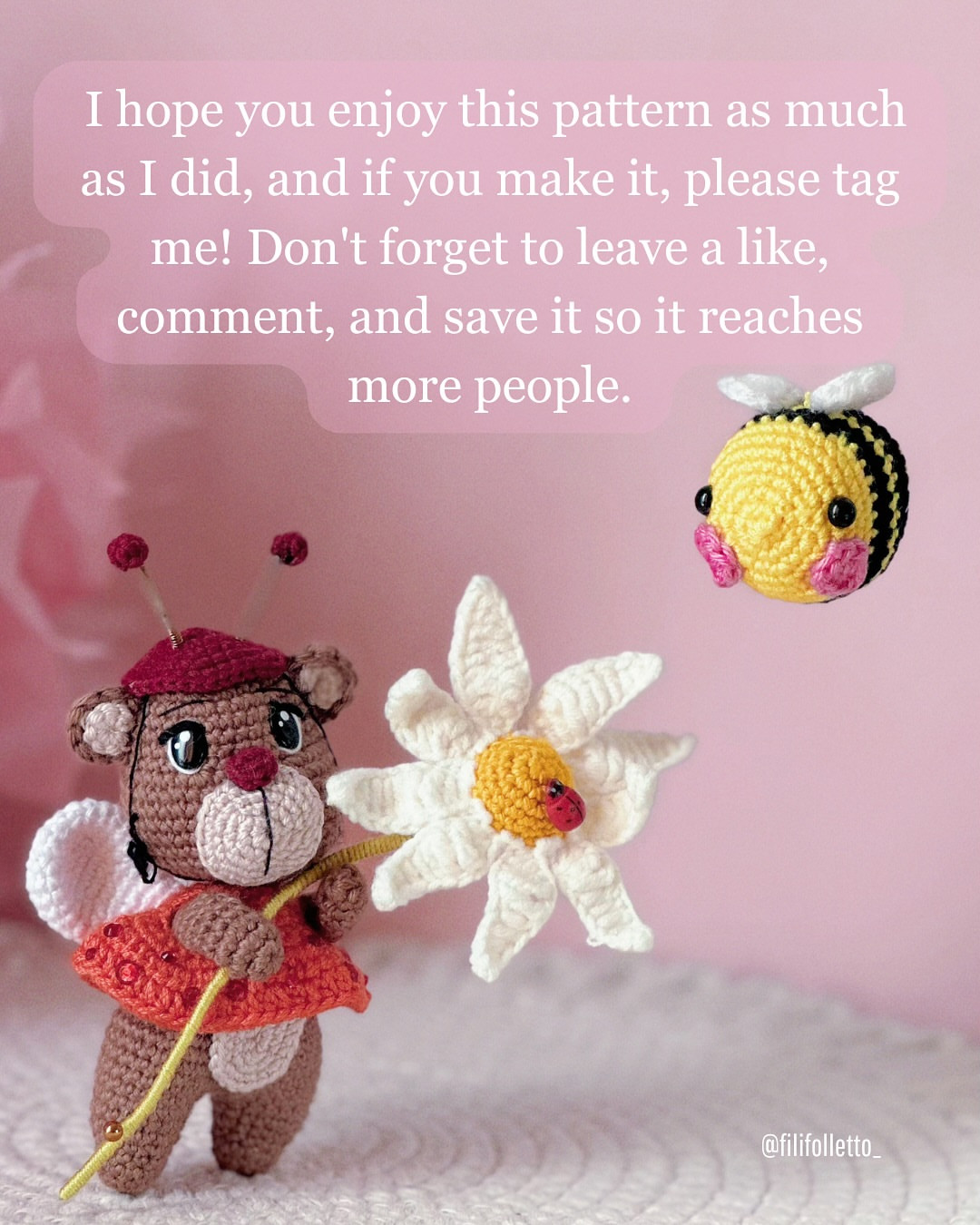 Cute Amigurumi Bear with Flower Free Crochet Pattern