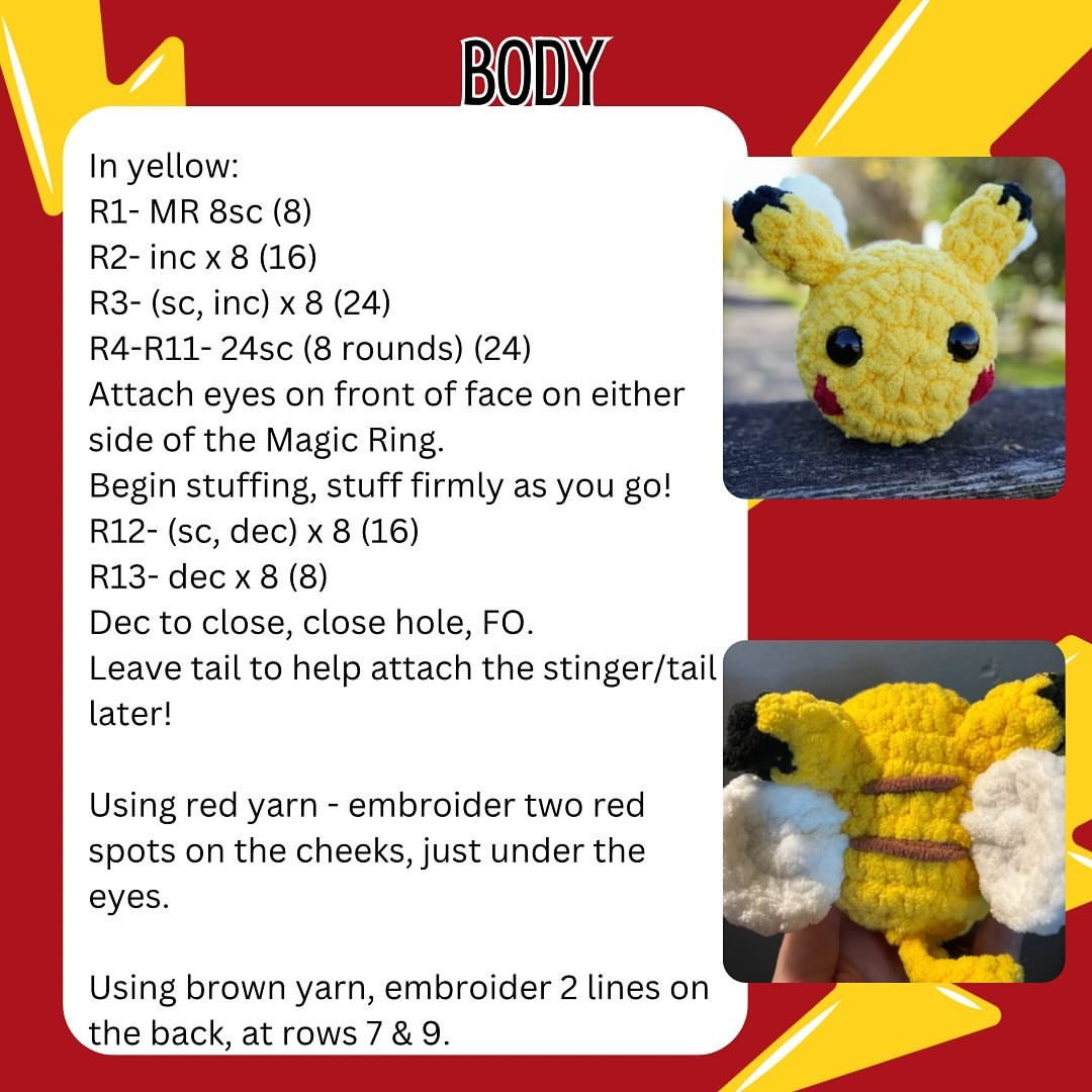 Cute Bee-Kachu Crochet Pattern for Amigurumi Lovers