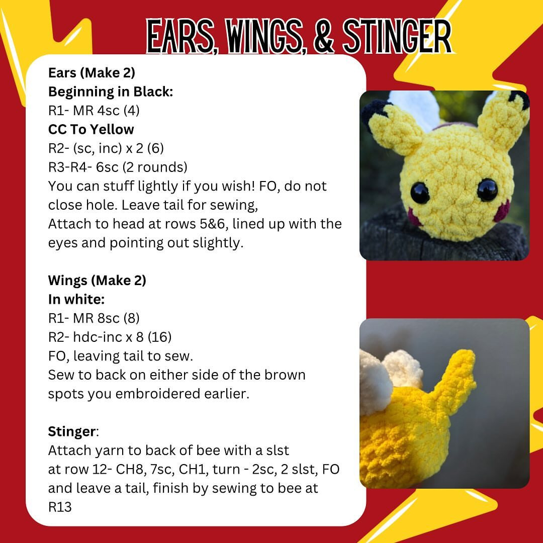 Cute Bee-Kachu Crochet Pattern for Amigurumi Lovers