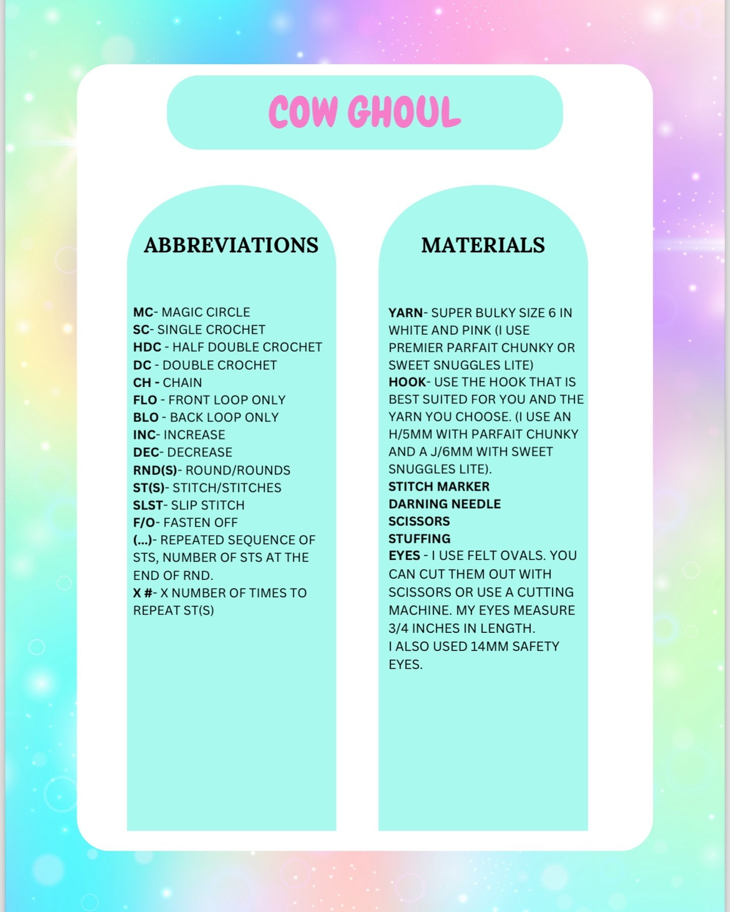 Cute Cow Ghoul Crochet Pattern for Halloween Crafting