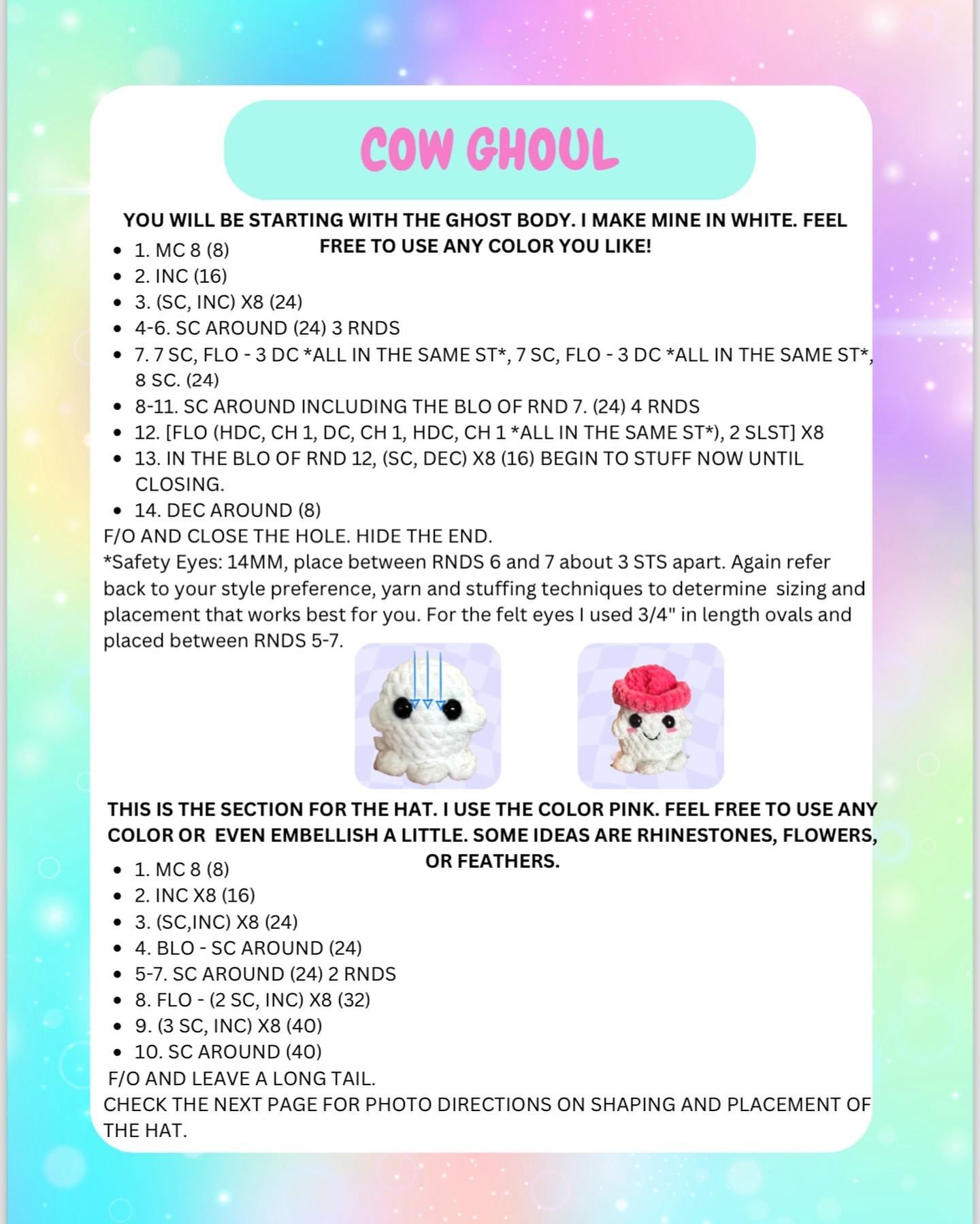 Cute Cow Ghoul Crochet Pattern for Halloween Crafting