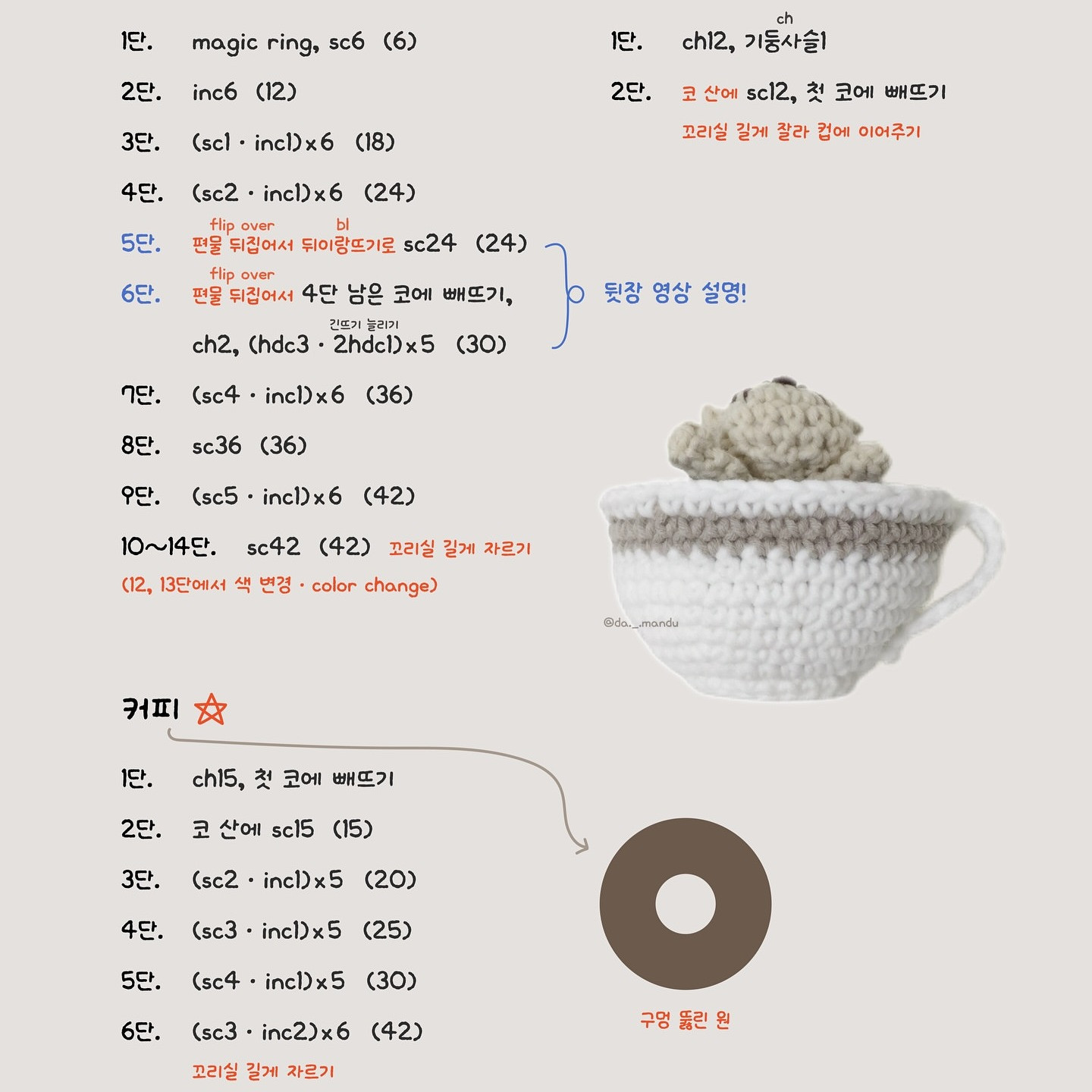 Cute Crochet Cat in a Cup Pattern Free Download