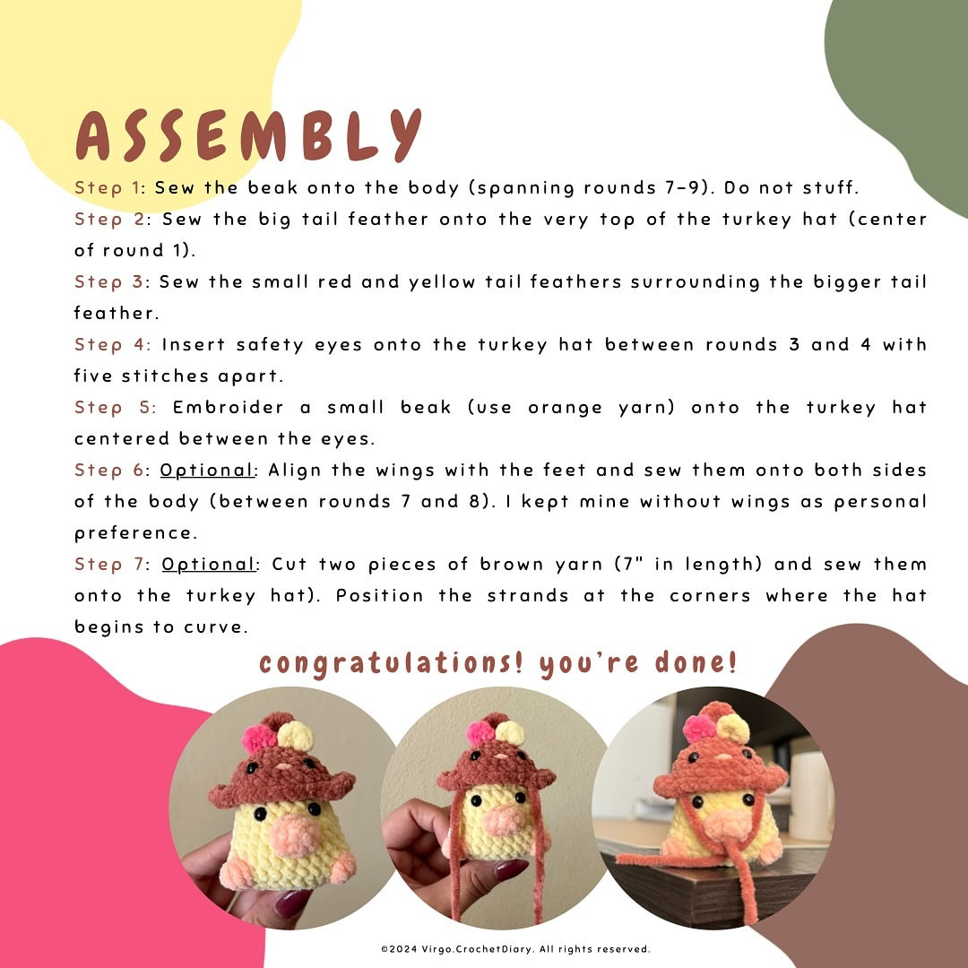 Cute Crochet Chick with Hat Free Pattern by virgo.crochetdiary