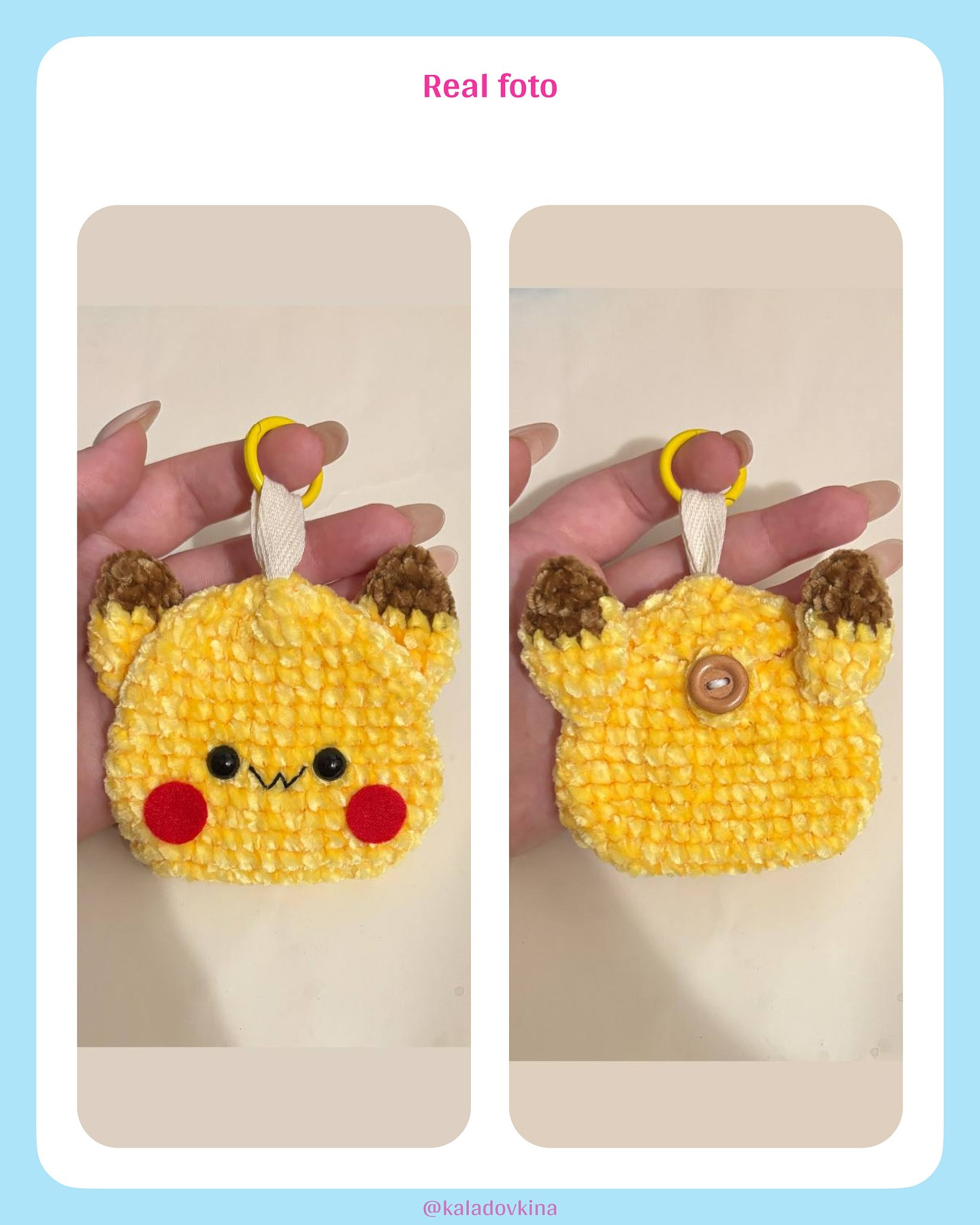 Cute Crochet Keychains Featuring Popular Cartoon Characters and Fruits