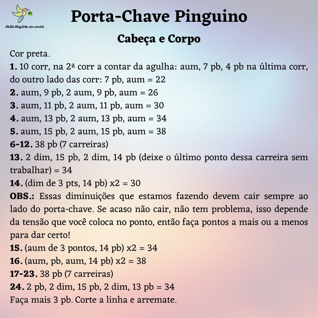 Cute Crochet Penguin Keychain Pattern for Beginners