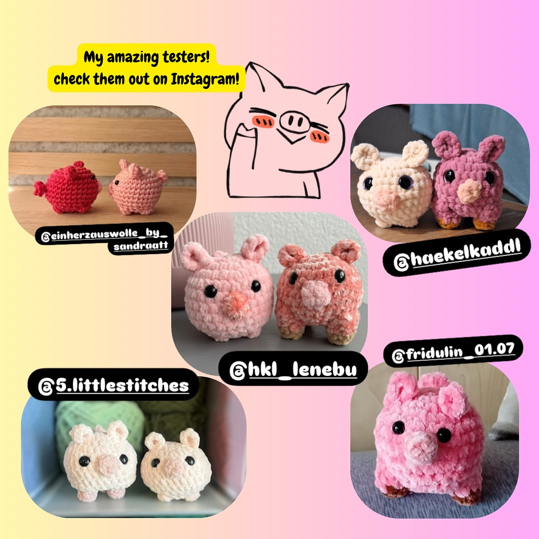 Cute Crochet Pig Pattern: Mr. Bacon and Ms. Krispy Free Tutorial