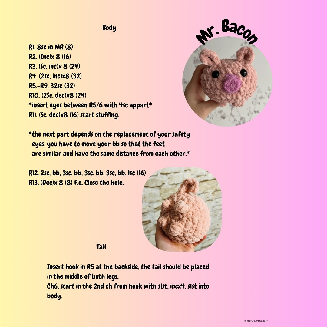 Cute Crochet Pig Pattern: Mr. Bacon and Ms. Krispy Free Tutorial