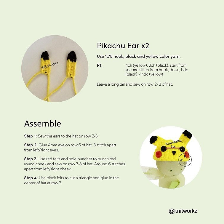 Cute Crochet Pokemon Hats: Free Patterns for Smiski Figures