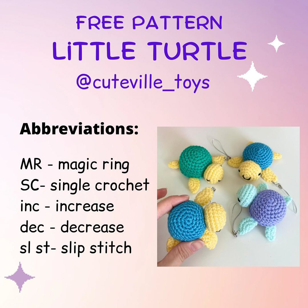 Cute Crochet Turtle Keychain Pattern for Beginners