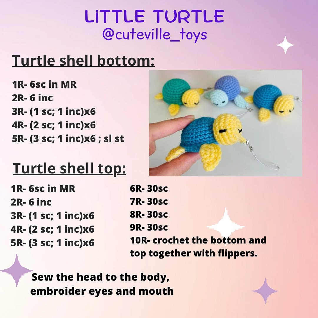 Cute Crochet Turtle Keychain Pattern for Beginners