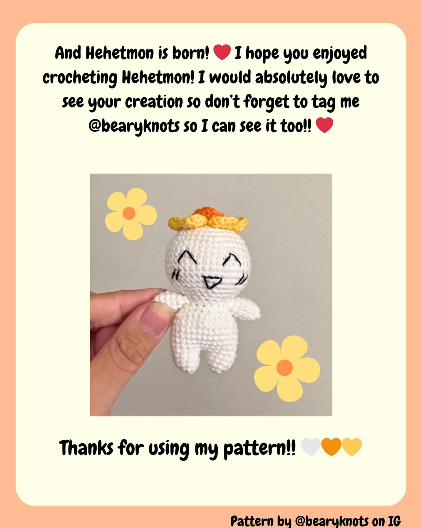 Cute Hehetmon Amigurumi Crochet Pattern for Beginners
