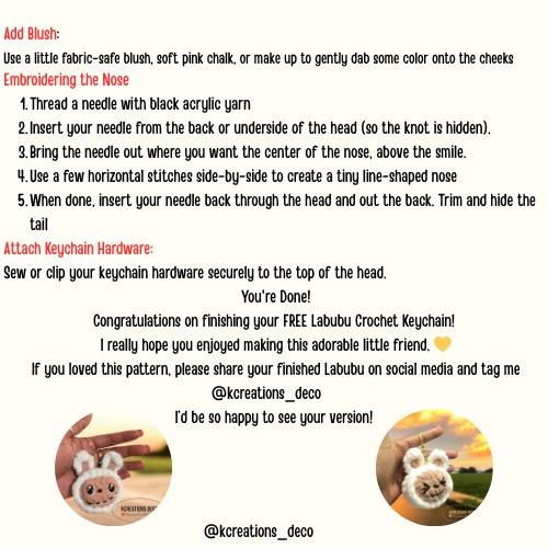 Cute Labubu Keychain Crochet Pattern for Beginners