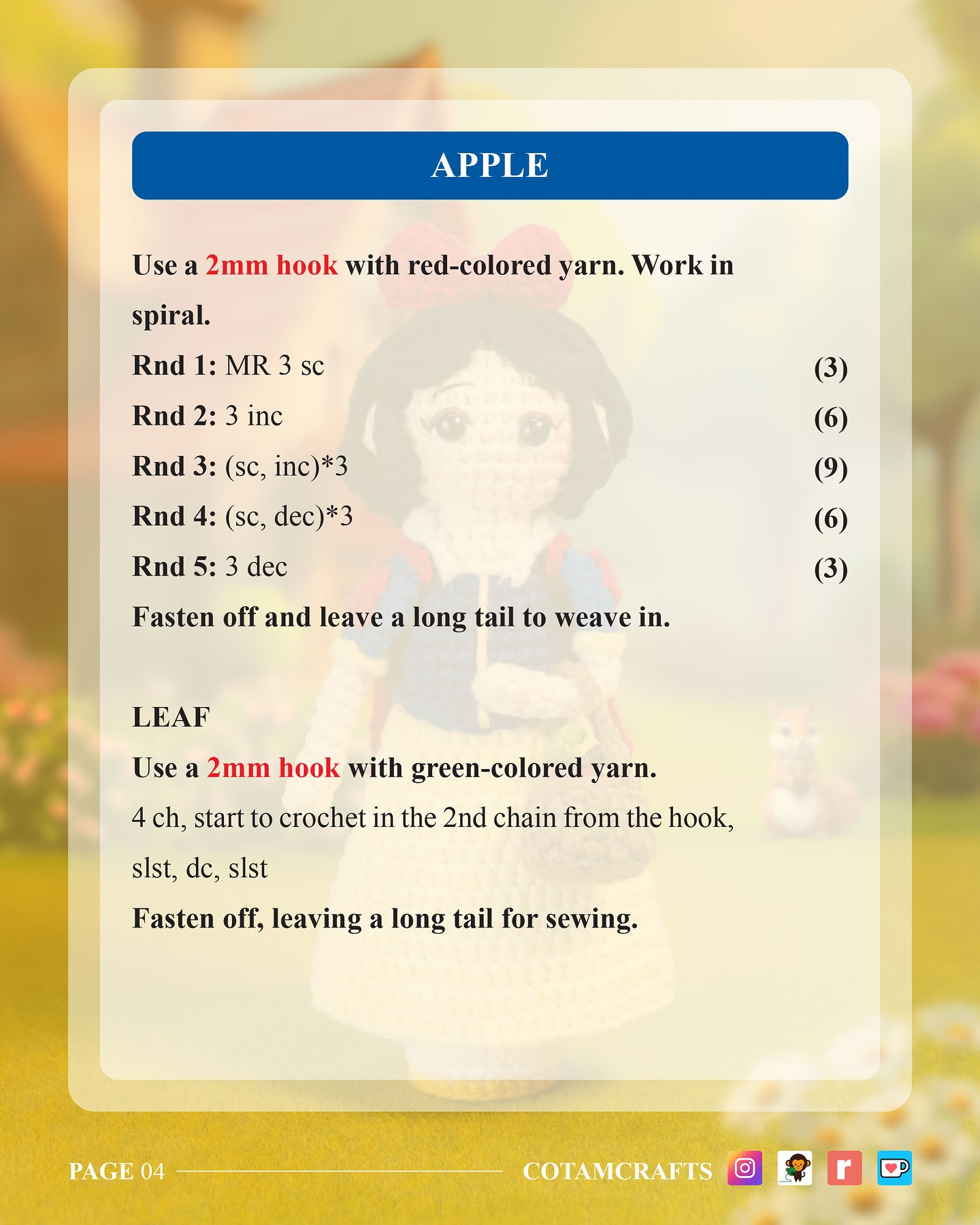 Cute Mini Crochet Apple Basket Free Pattern for Beginners