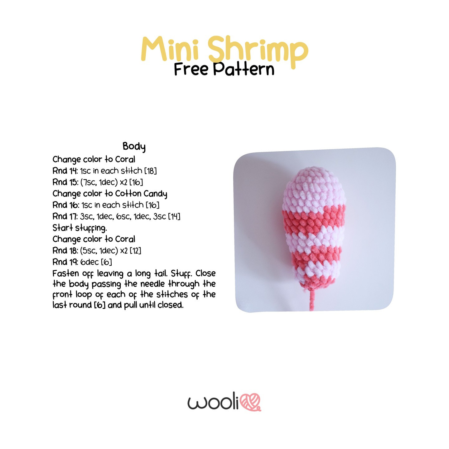 Cute Mini Shrimp Crochet Pattern for Beginners