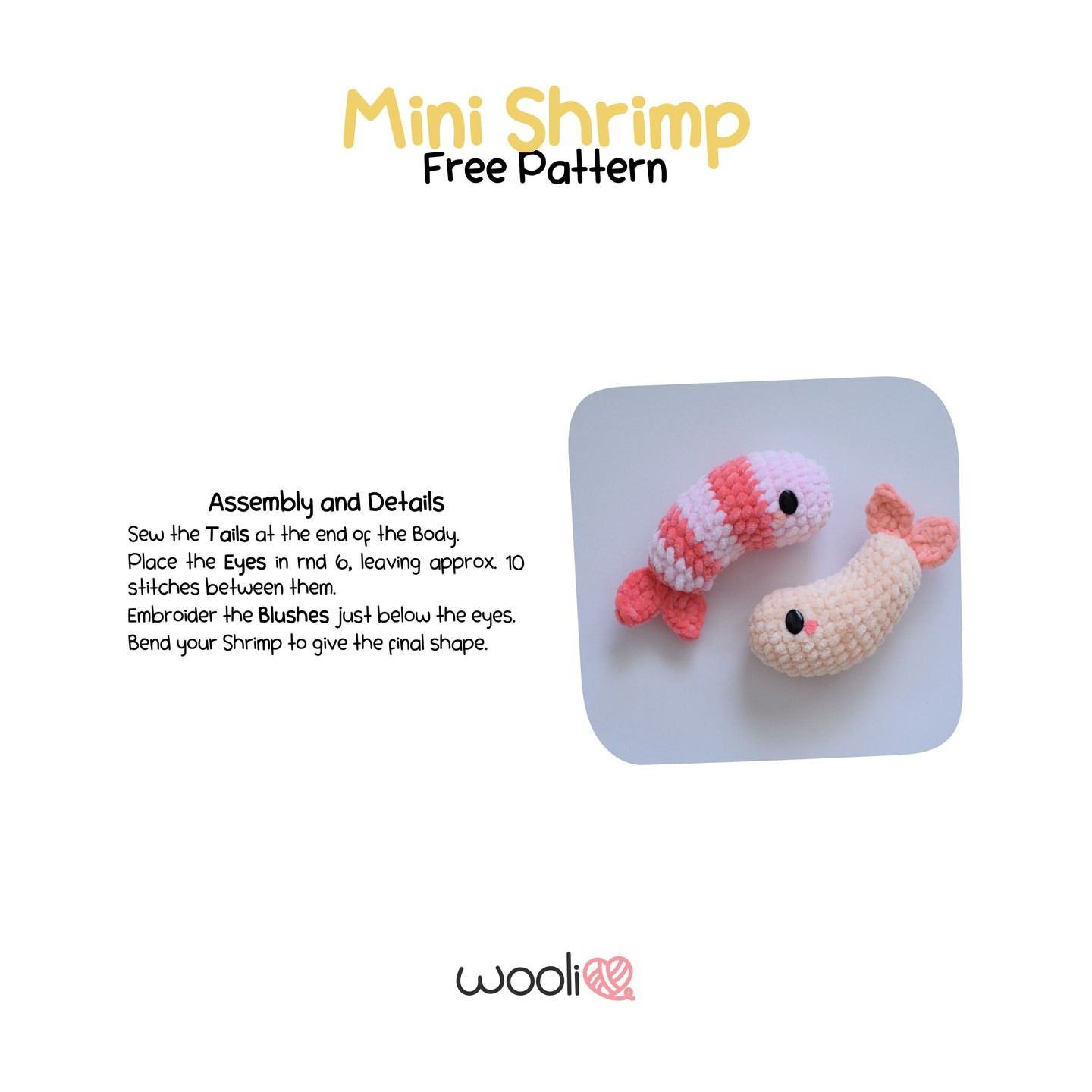 Cute Mini Shrimp Crochet Pattern for Beginners