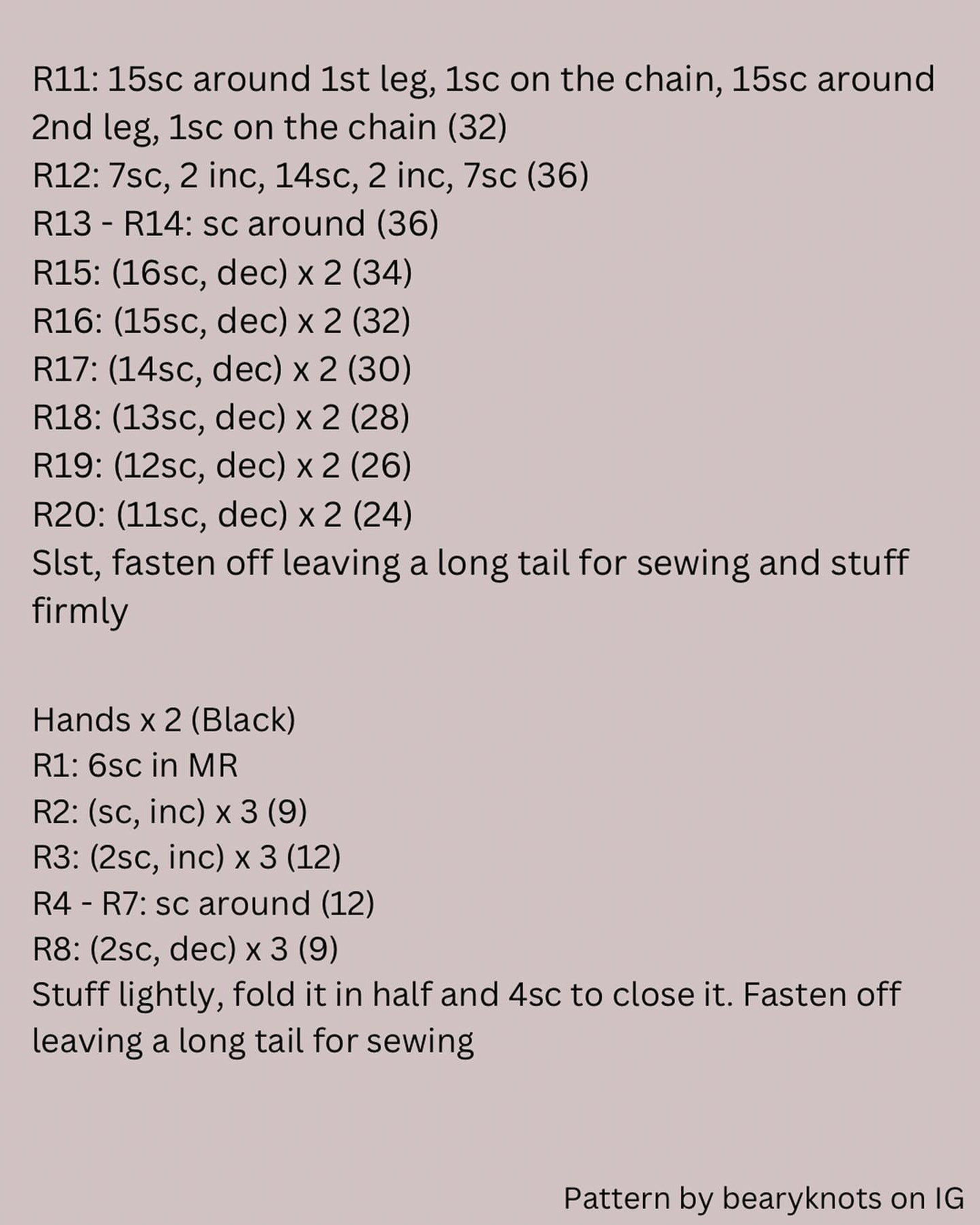 Cute Mito Bunny Crochet Pattern by Bearyknots