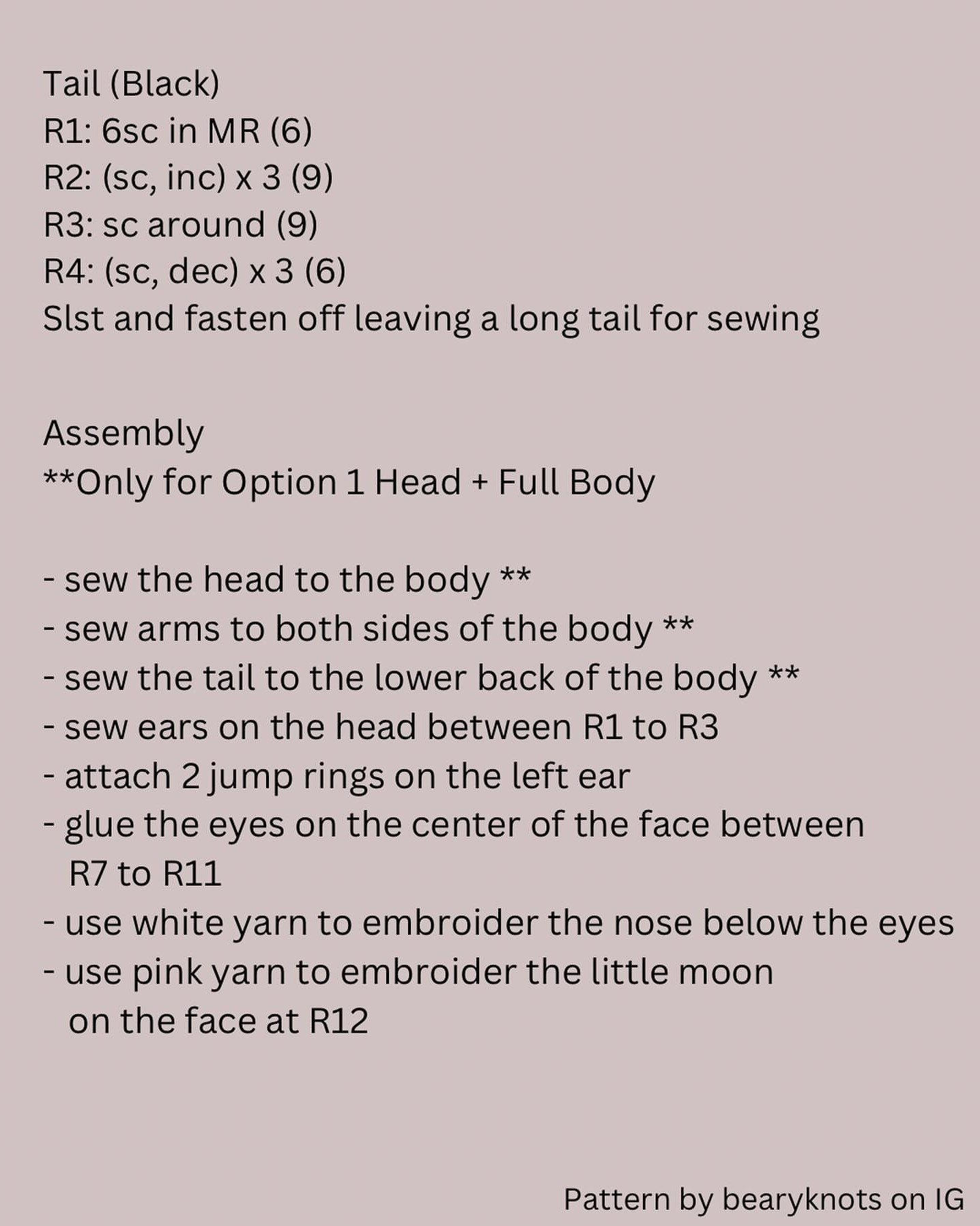 Cute Mito Bunny Crochet Pattern by Bearyknots