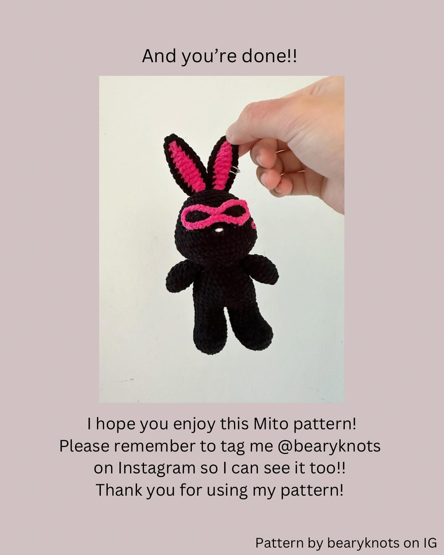 Cute Mito Bunny Crochet Pattern by Bearyknots