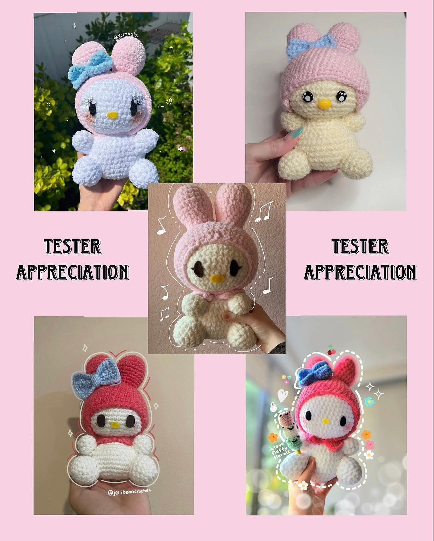 Cute My Melody Crochet Pattern for Free