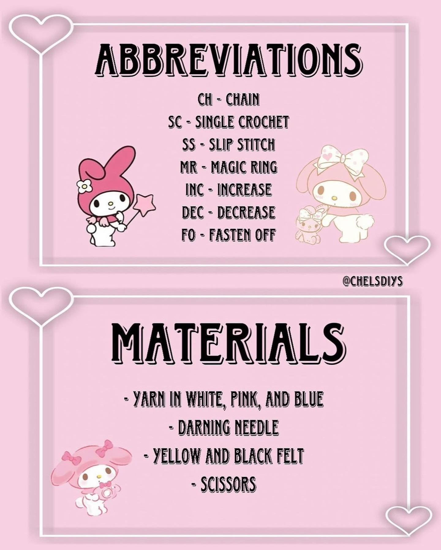 Cute My Melody Crochet Pattern for Free