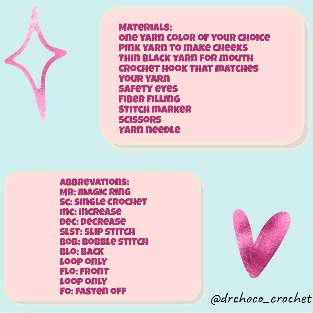 Cute No-Sew Crochet Plushie Free Pattern for Beginners