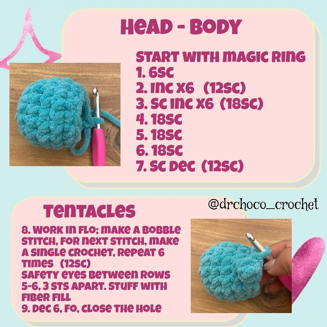Cute No-Sew Crochet Plushie Free Pattern for Beginners