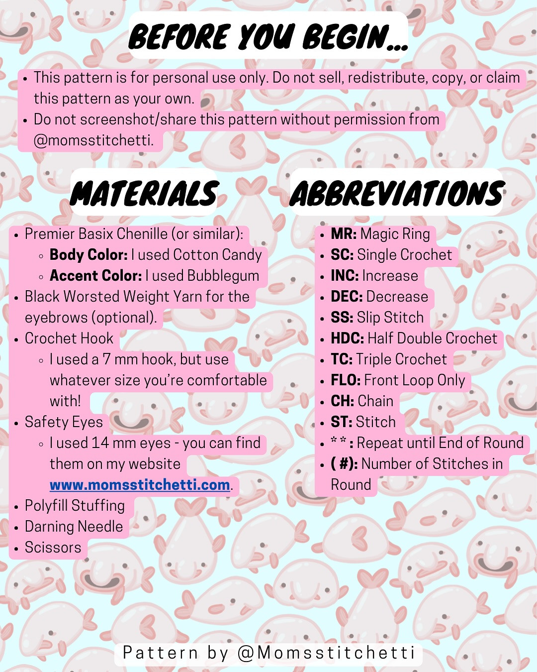 Cute Pink Elephant Crochet Pattern - No Sewing Required