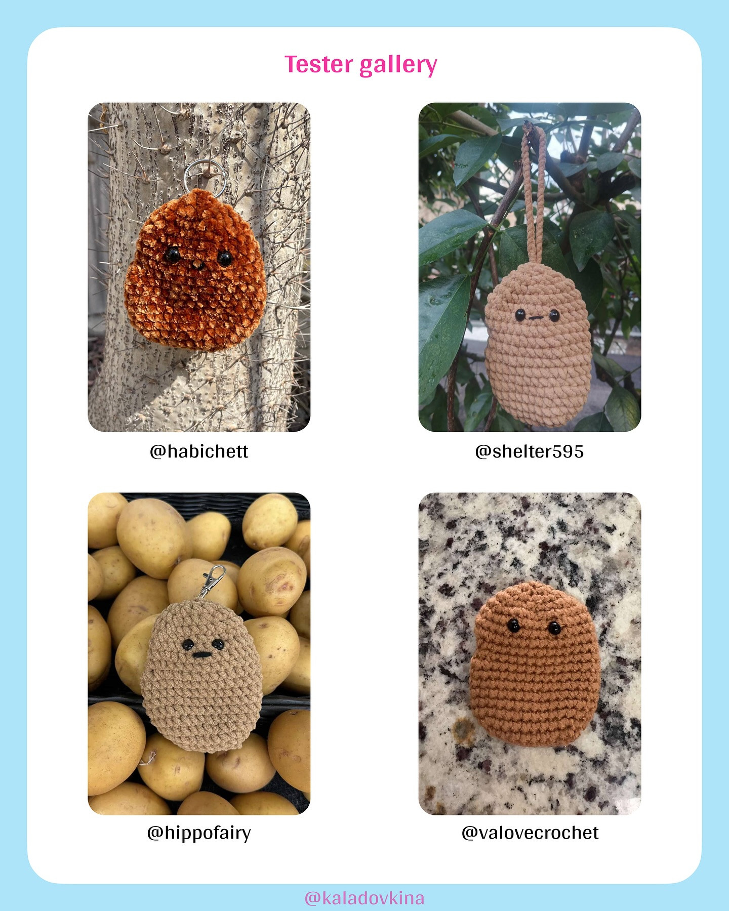 Cute Potato Huggy Pouch Crochet Pattern for Beginners