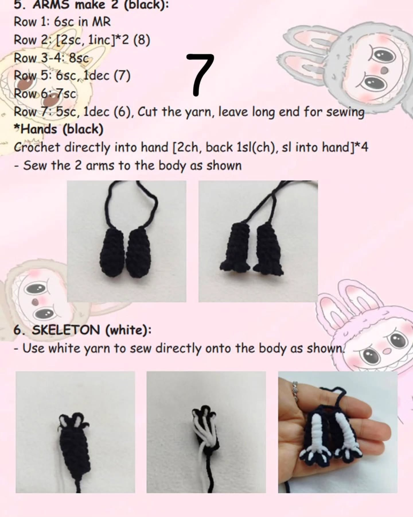 Cute Skeleton Bunny Amigurumi Crochet Pattern Free Download