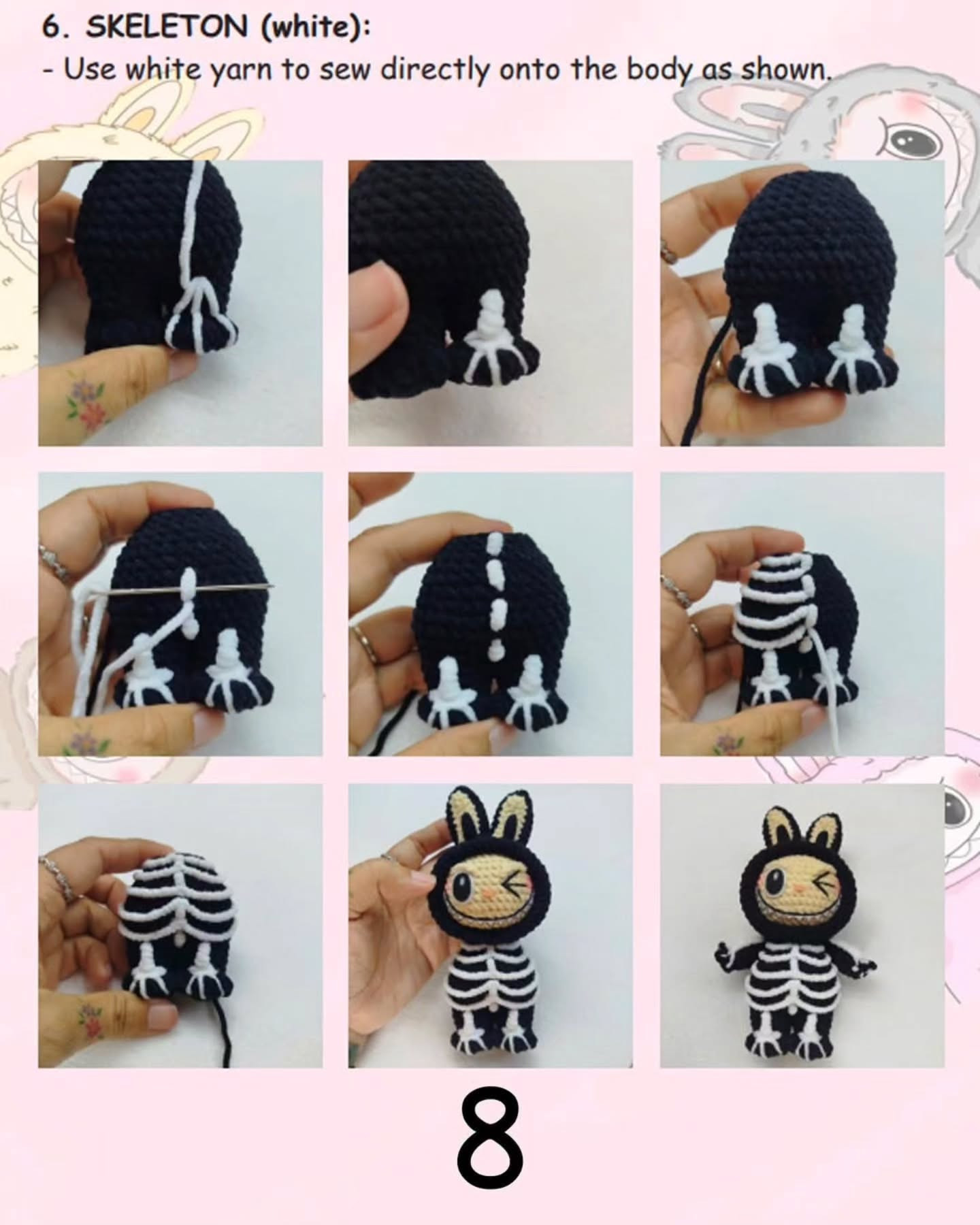 Cute Skeleton Bunny Amigurumi Crochet Pattern Free Download