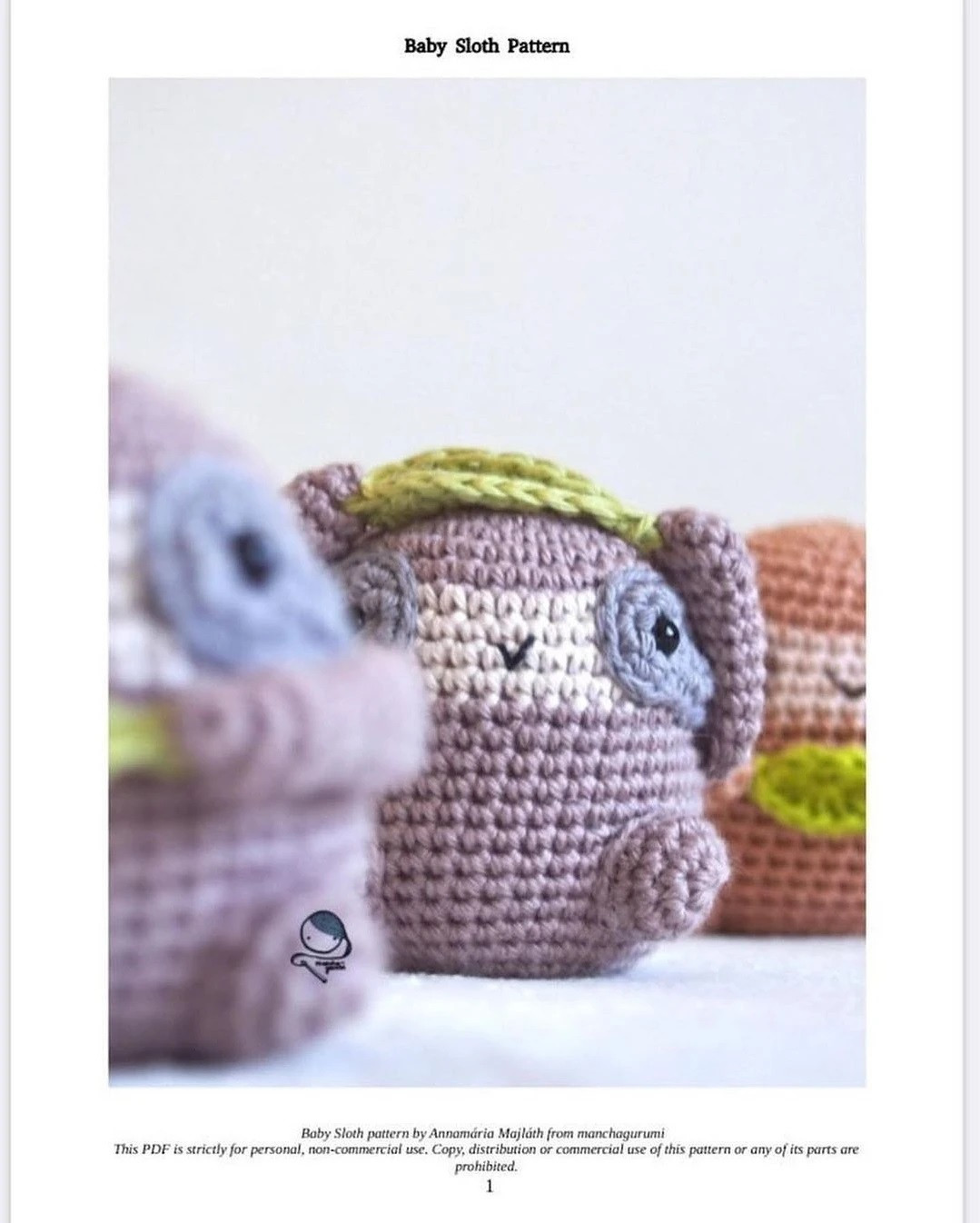 Cute Sloth Amigurumi Crochet Pattern for Beginners