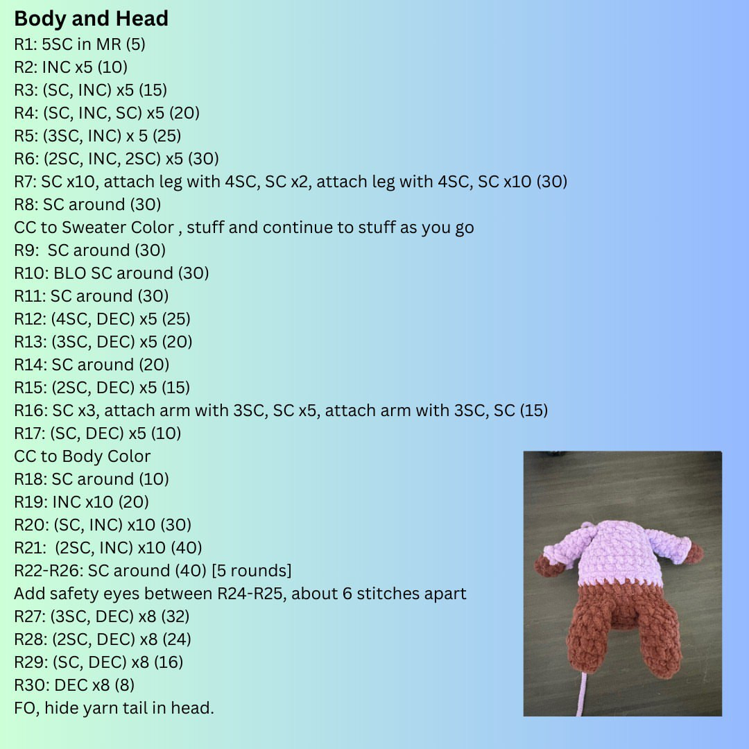 Cute Sweater Bear Crochet Pattern for Beginners to Try