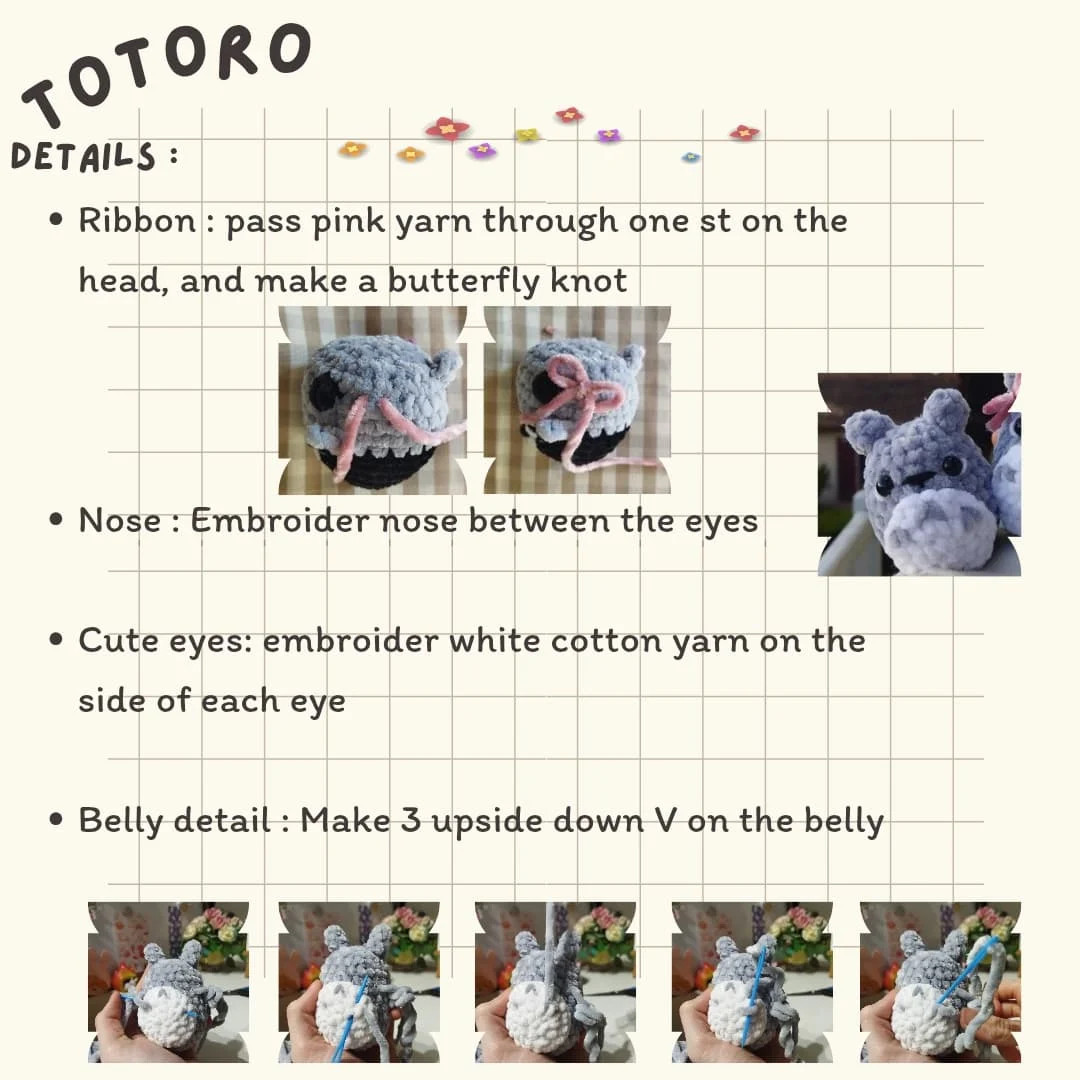 Cute Totoro Crochet Pattern for Beginners - Free Tutorial Available