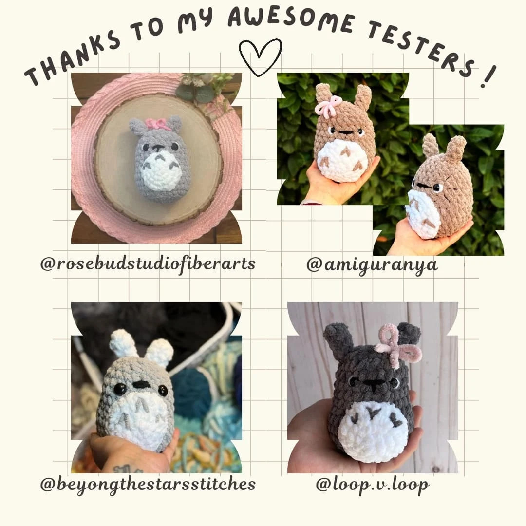 Cute Totoro Crochet Pattern for Beginners - Free Tutorial Available