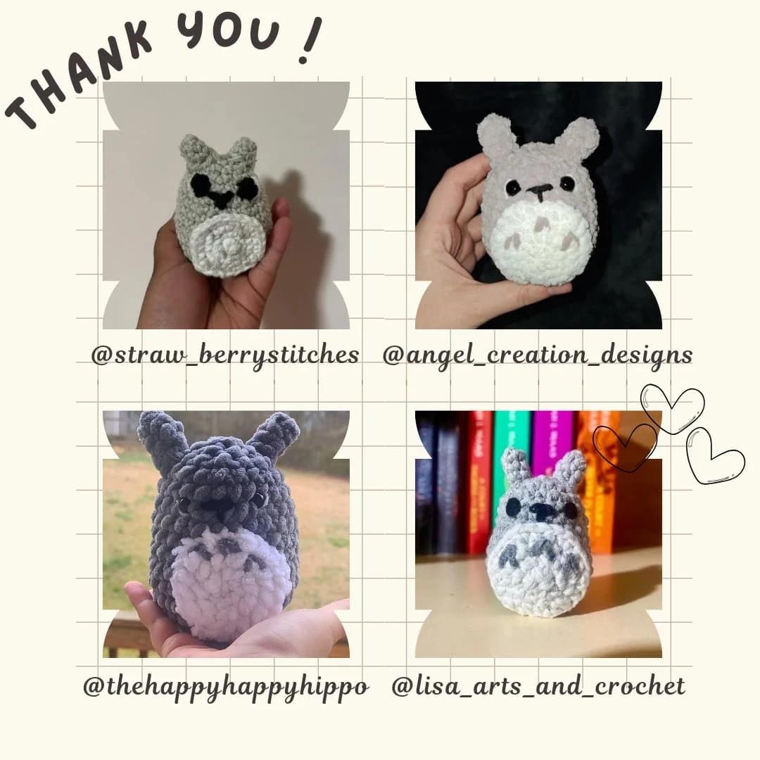 Cute Totoro Crochet Pattern for Beginners - Free Tutorial Available