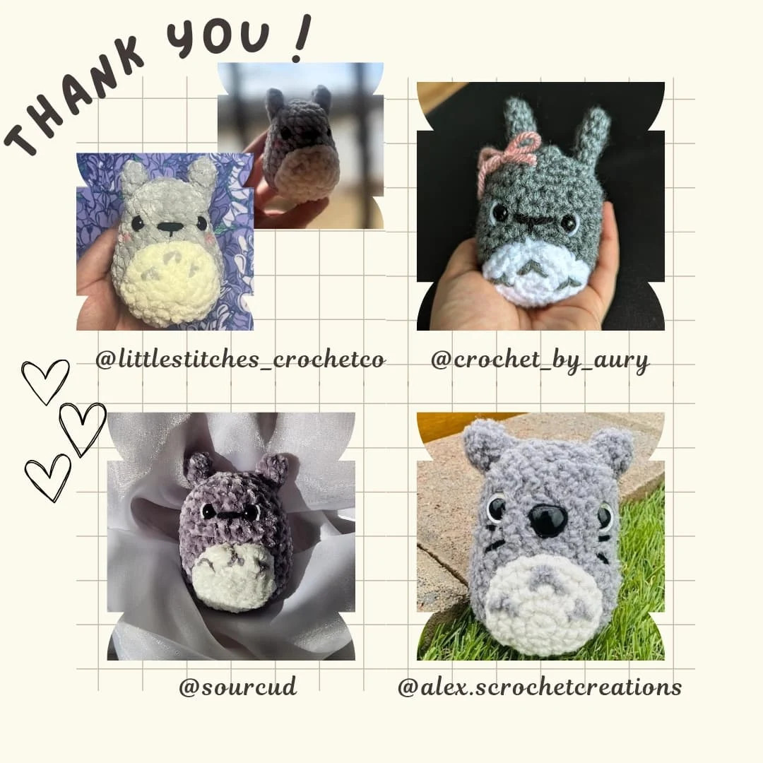 Cute Totoro Crochet Pattern for Beginners - Free Tutorial Available