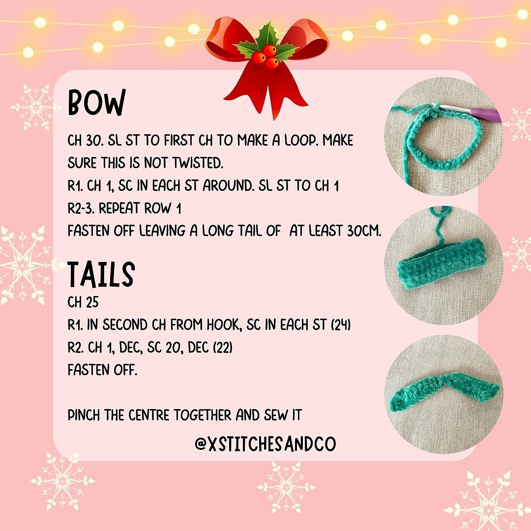 Festive Crochet Bow Pattern for Holiday Decorations