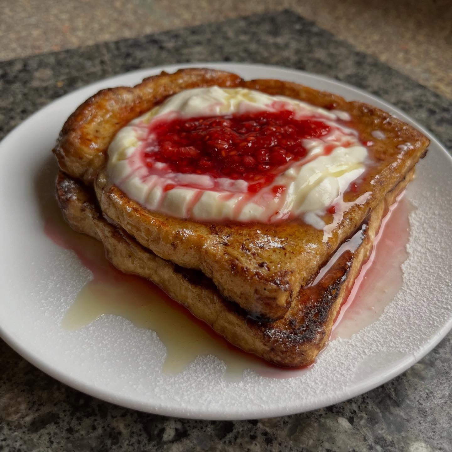 Fluffy Raspberry Delight French Toast with Yogurt Bliss