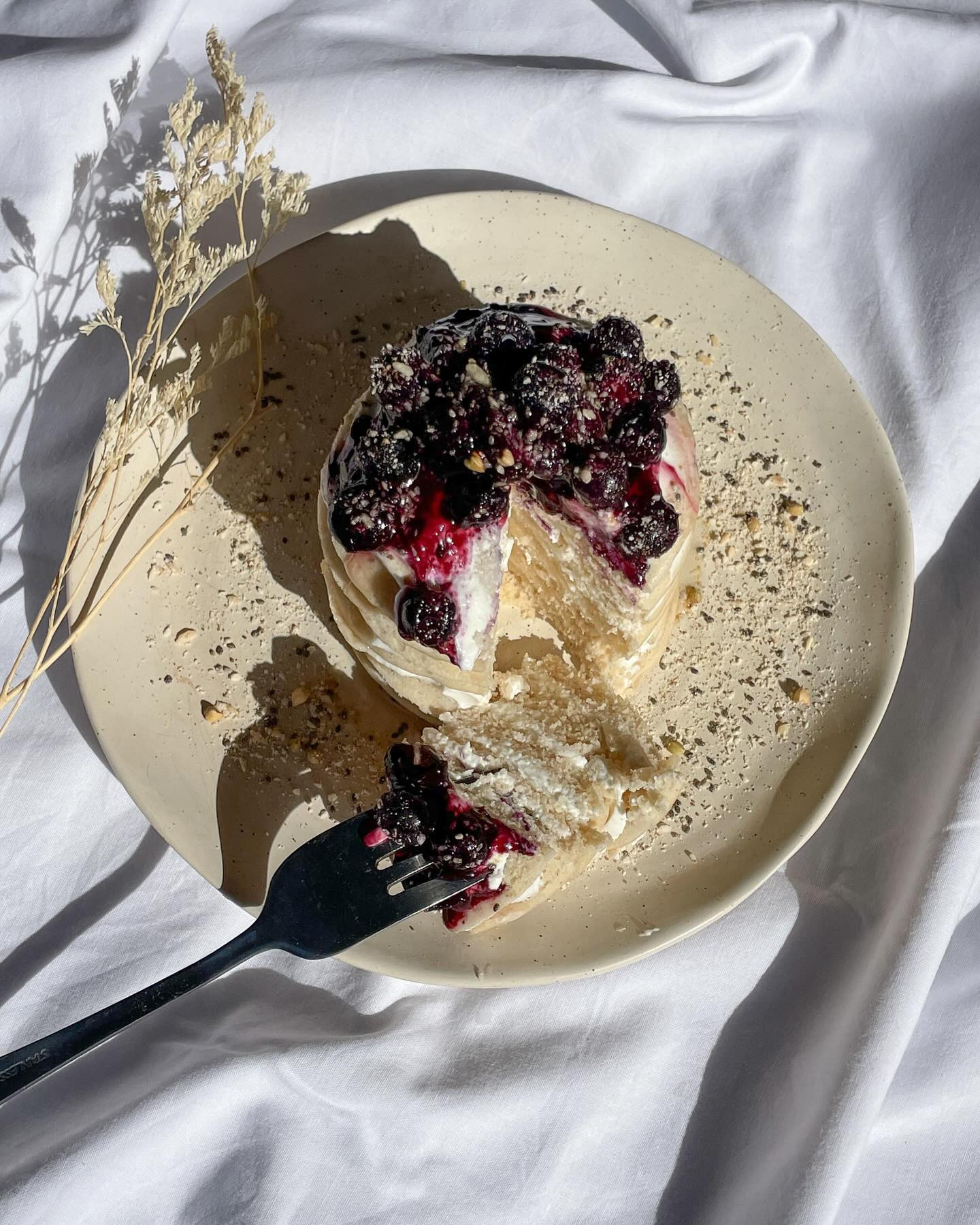 Fluffy Vanilla Blueberry Protein Pancake Delight