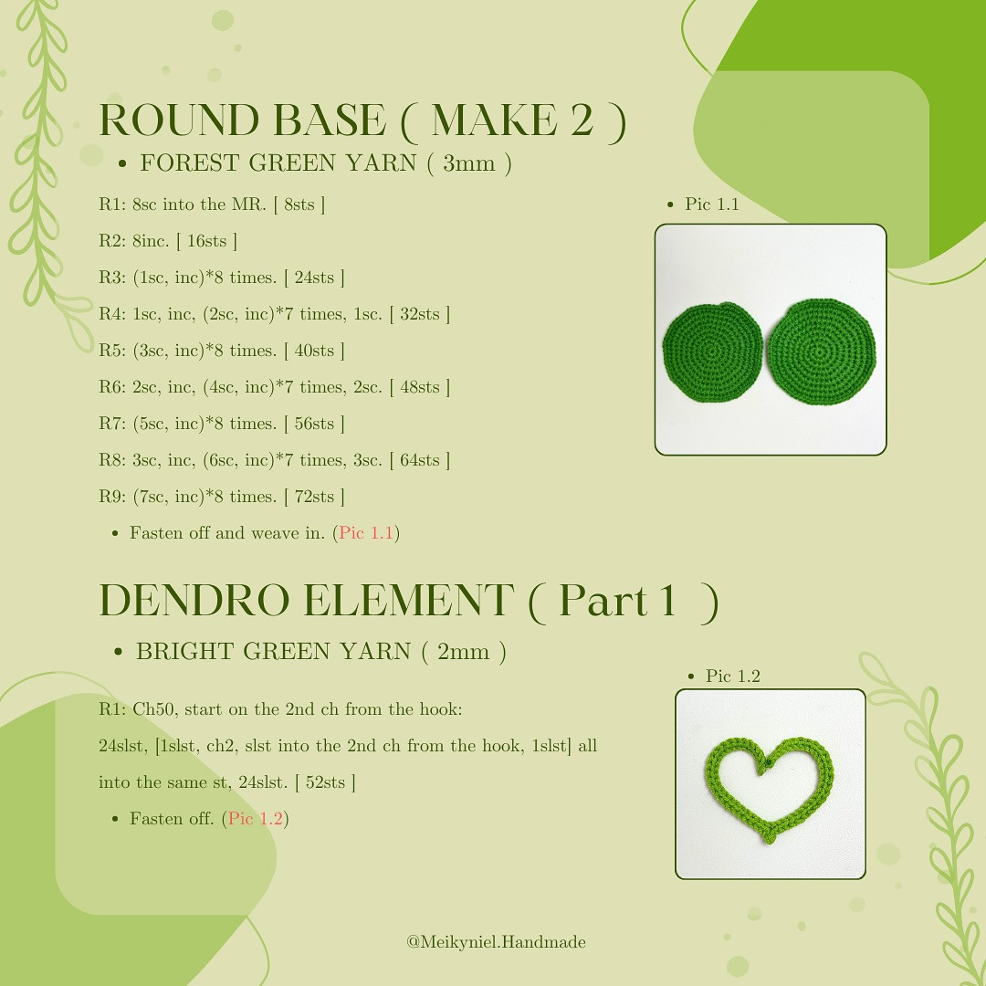 Free Crochet Amigurumi Stand Pattern with Leaf Design