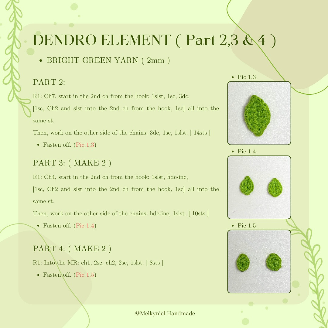 Free Crochet Amigurumi Stand Pattern with Leaf Design