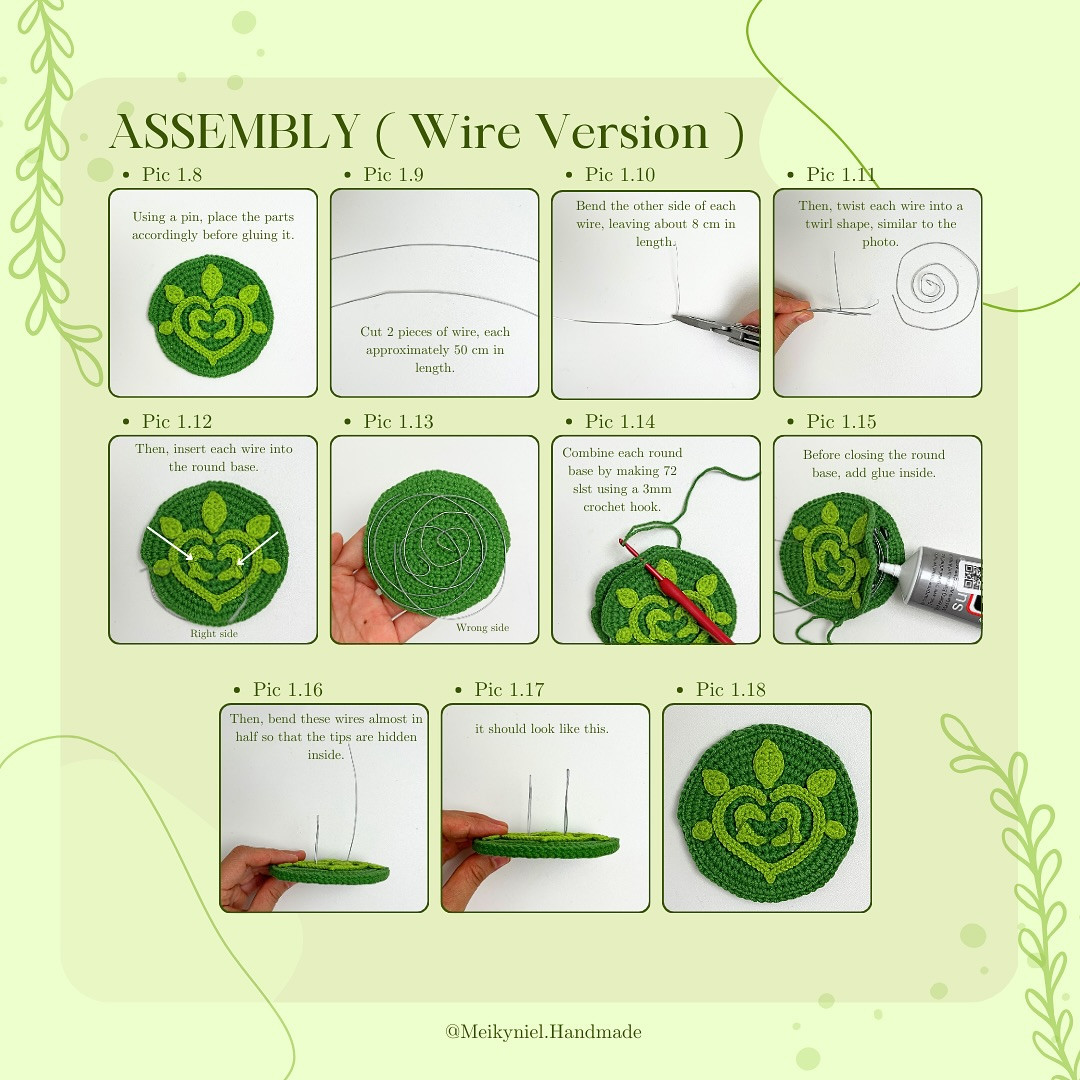 Free Crochet Amigurumi Stand Pattern with Leaf Design