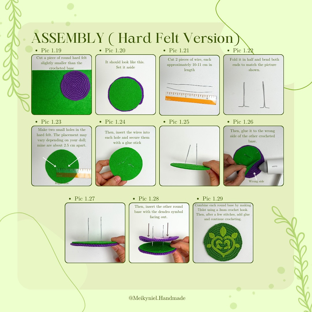 Free Crochet Amigurumi Stand Pattern with Leaf Design