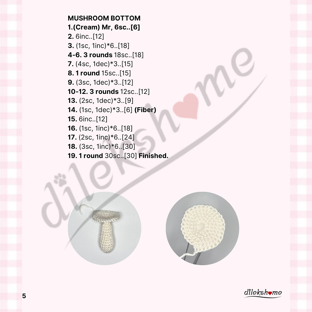 Free Crochet Mushroom Keychain Pattern by dilekshome